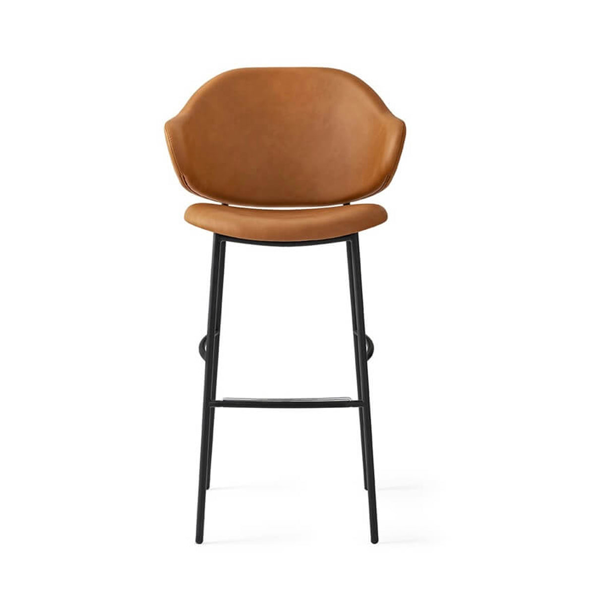 banco holly cuero y metal