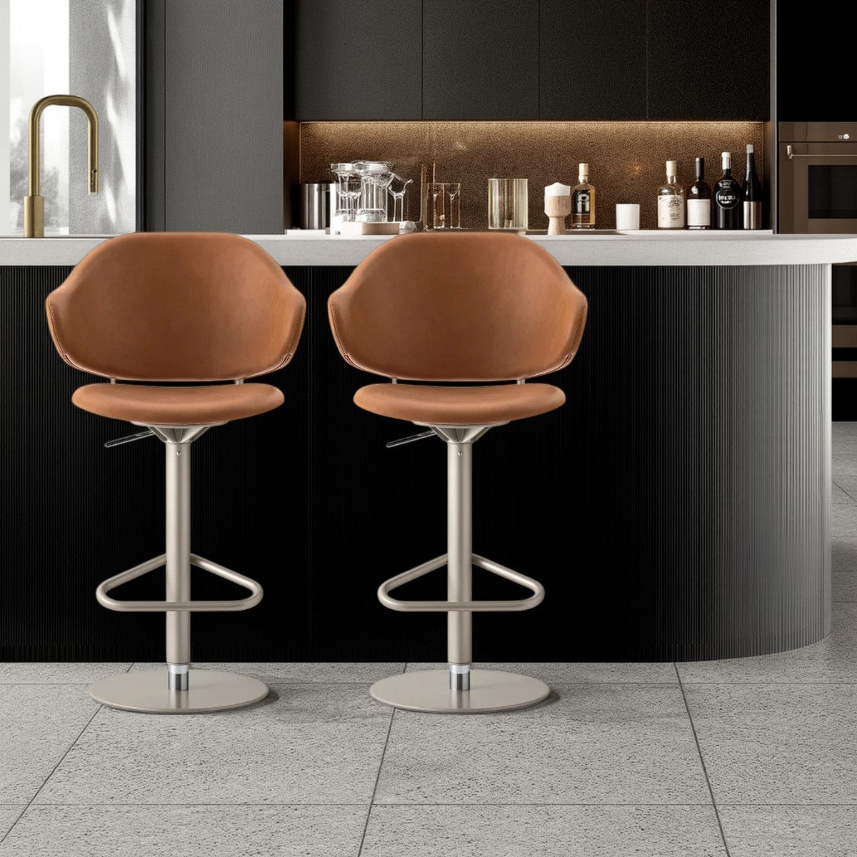 banco holly cuero y pistón