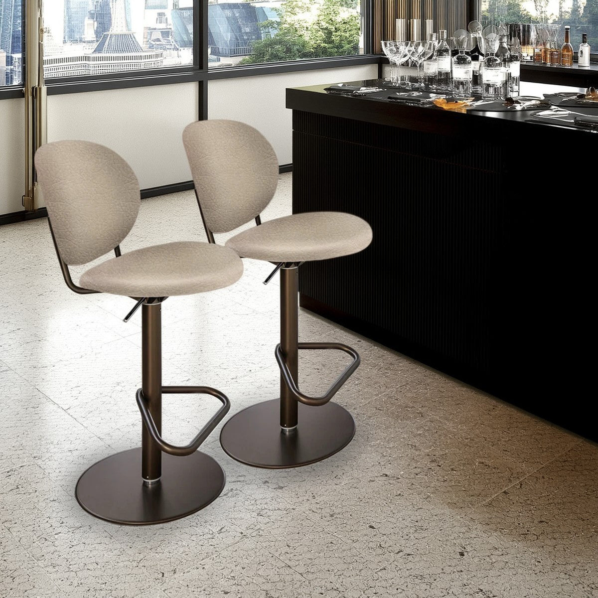 banco inès tipo piel y pistón