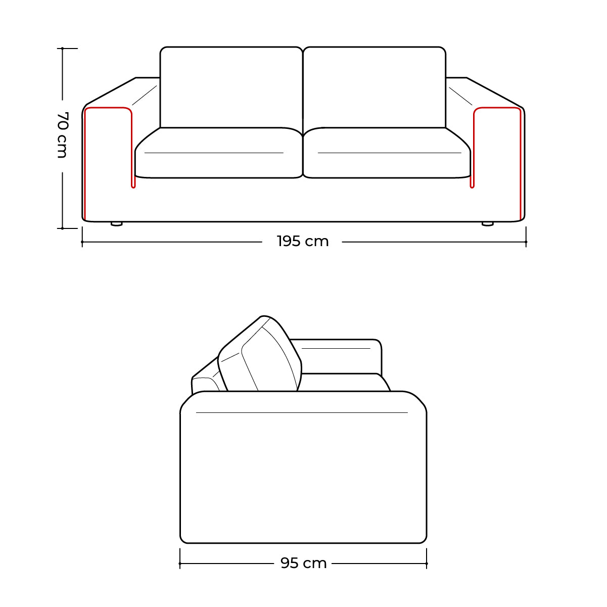 Love seat Iseo Natuzzi fango rojo