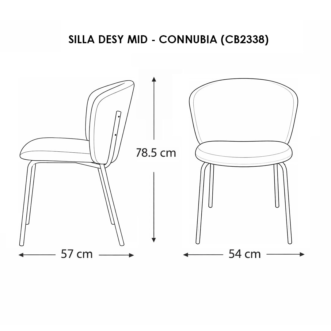 Silla italiana para comedor Desy Mid en tela Etienne