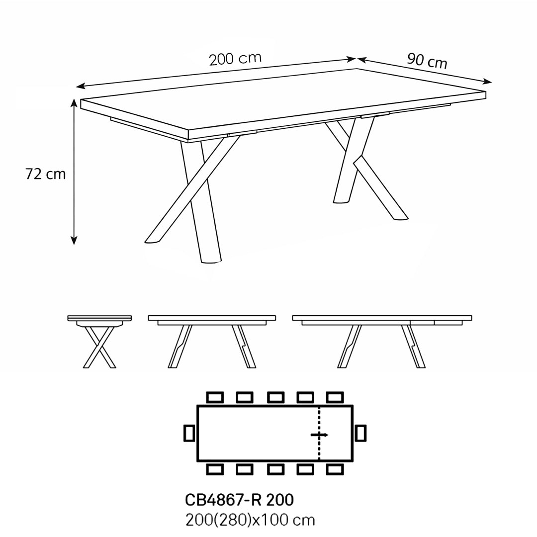 Mesa extensible Master 200-280 cm