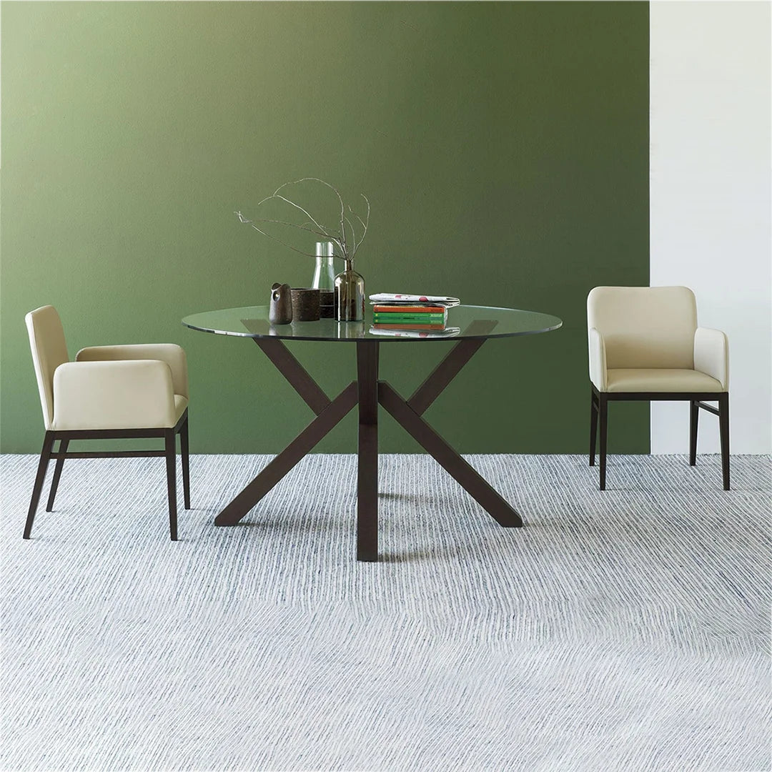 Mesa fija Italiana Mikado de cristal 120cm. Muebles Italianos