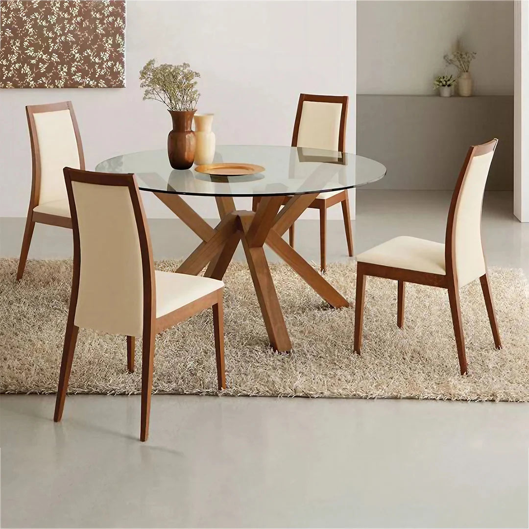 Mesa fija Italiana Mikado de cristal 140cm. Muebles Italianos