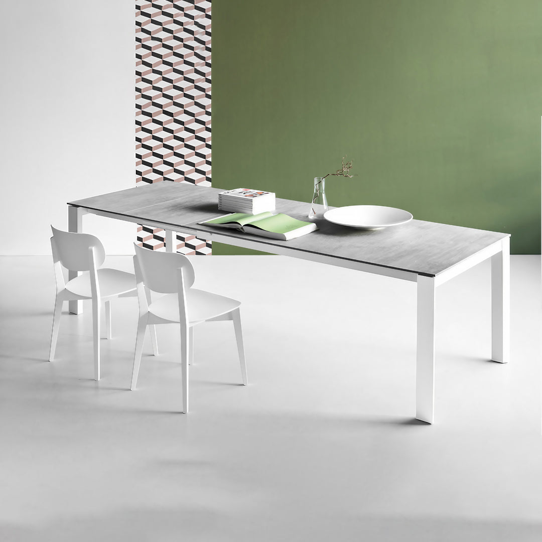Mesa de doble extensión Eminence base metalica 130 cm. Muebles Italianos