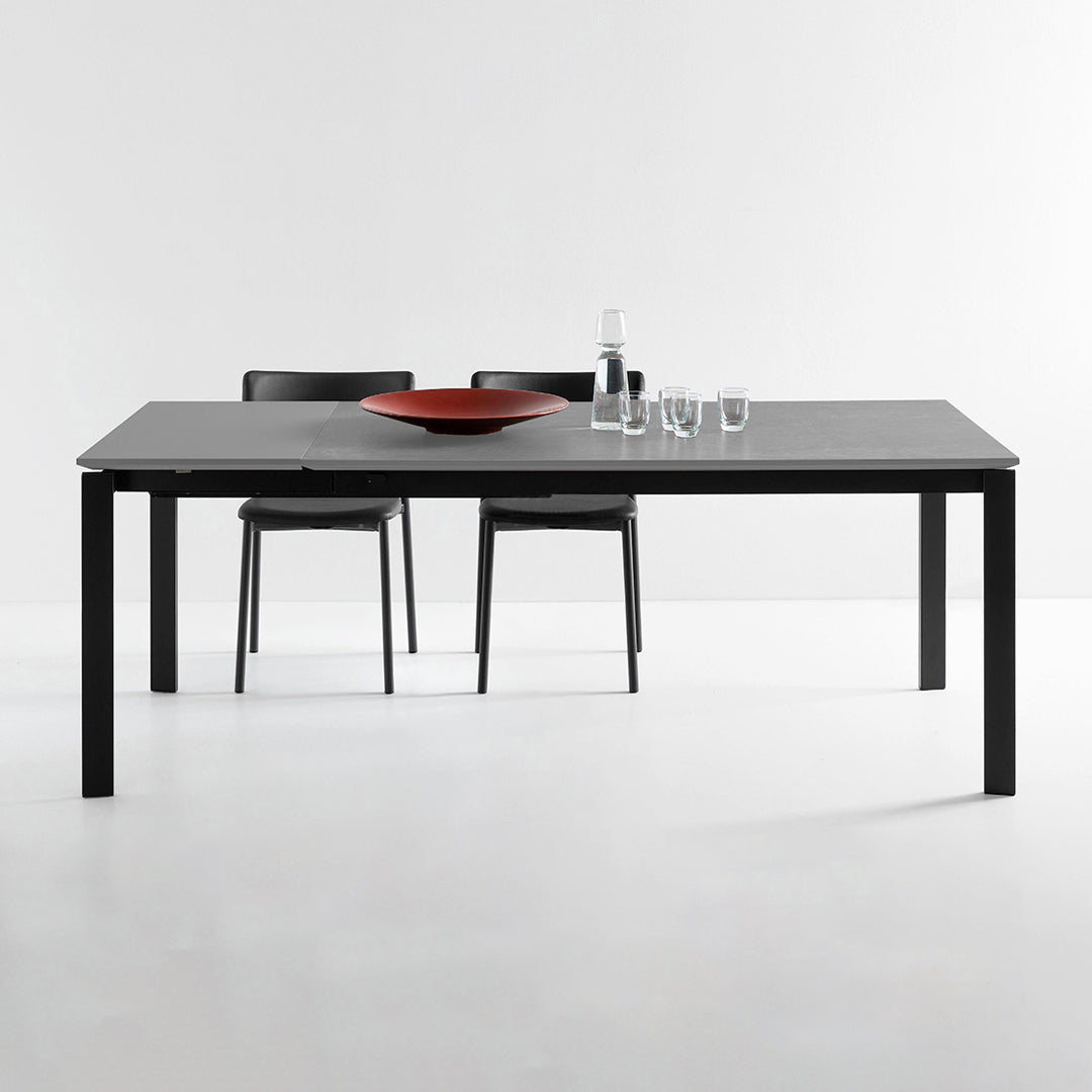 Mesa Italiana extensible Eminence base metalica 130 cm. Muebles Italianos