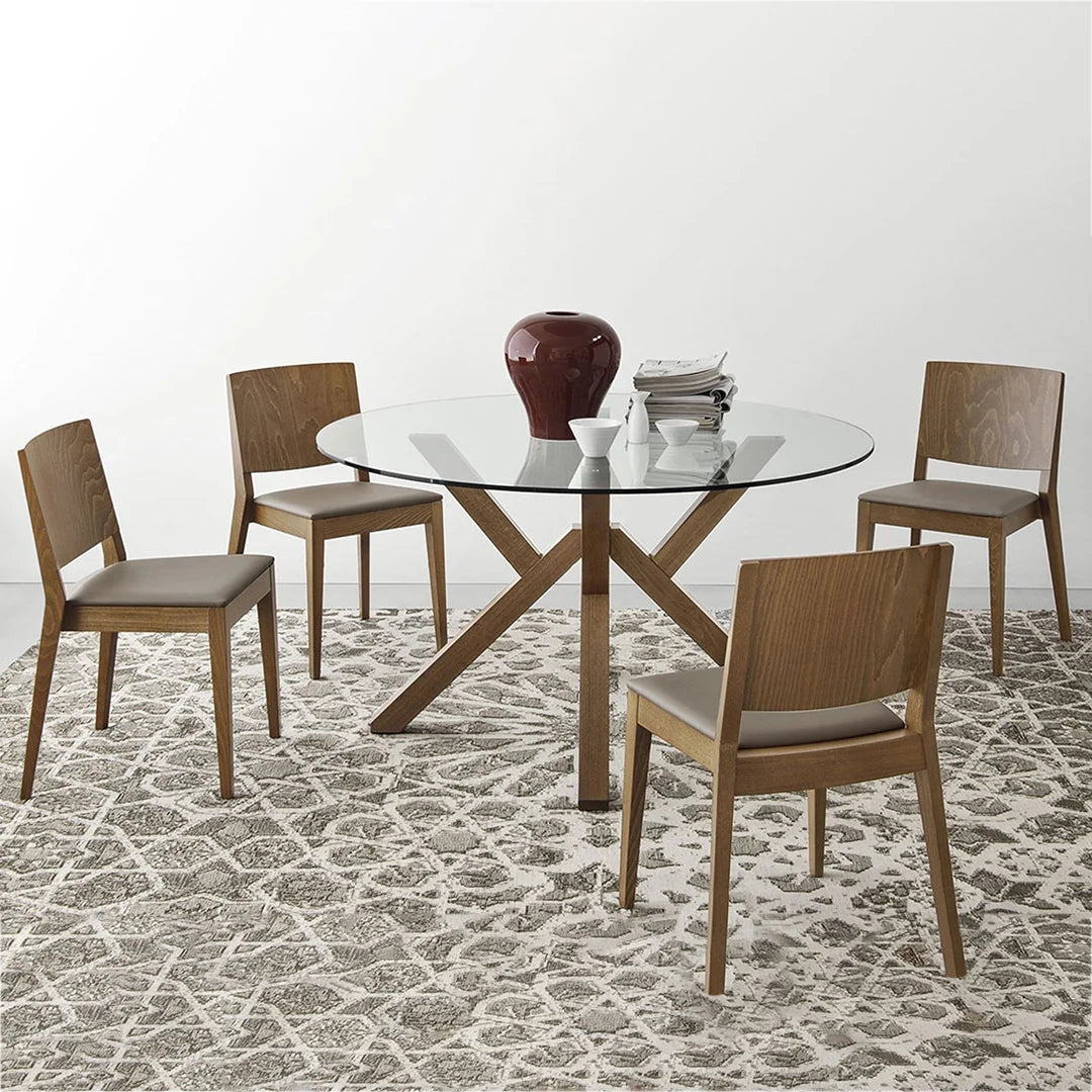 Mesa fija Italiana Mikado de cristal 140cm. Muebles Italianos