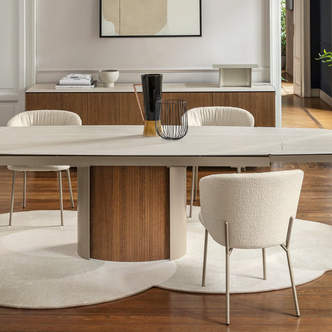 mesa yoroi extensible rectangular (inserto acanalado)