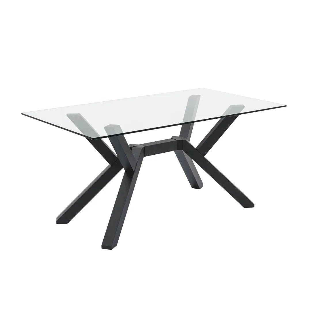 Mesa fija Mikado rectangular de cristal 180 cm. Muebles Italianos variant