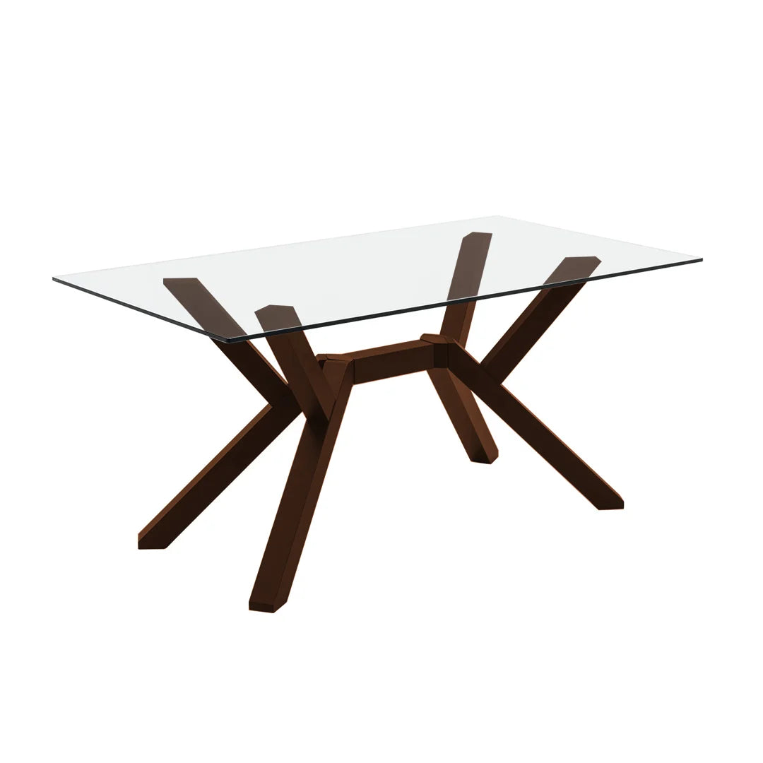 Mesa fija Mikado rectangular de cristal 180 cm. Muebles Italianos variant