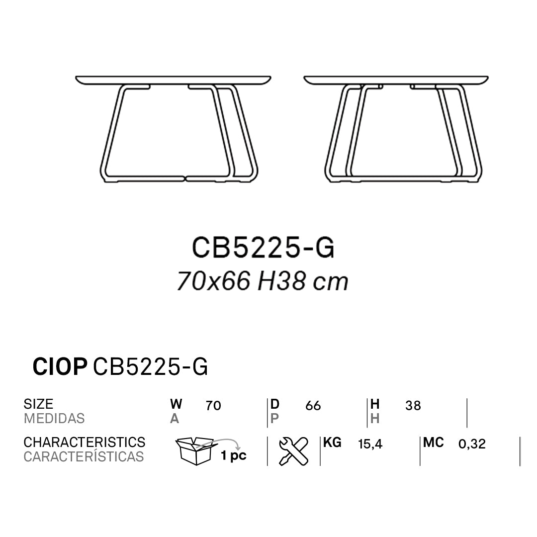 Mesa central italiana Ciop. Muebles Italianos