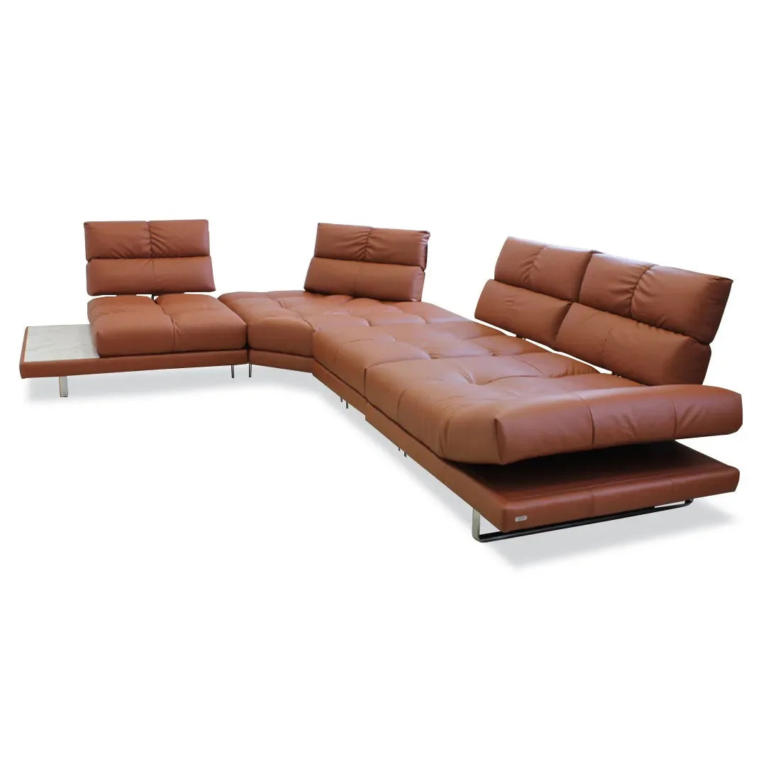 Esquinero Roma Piel Coñac. Muebles Italianos