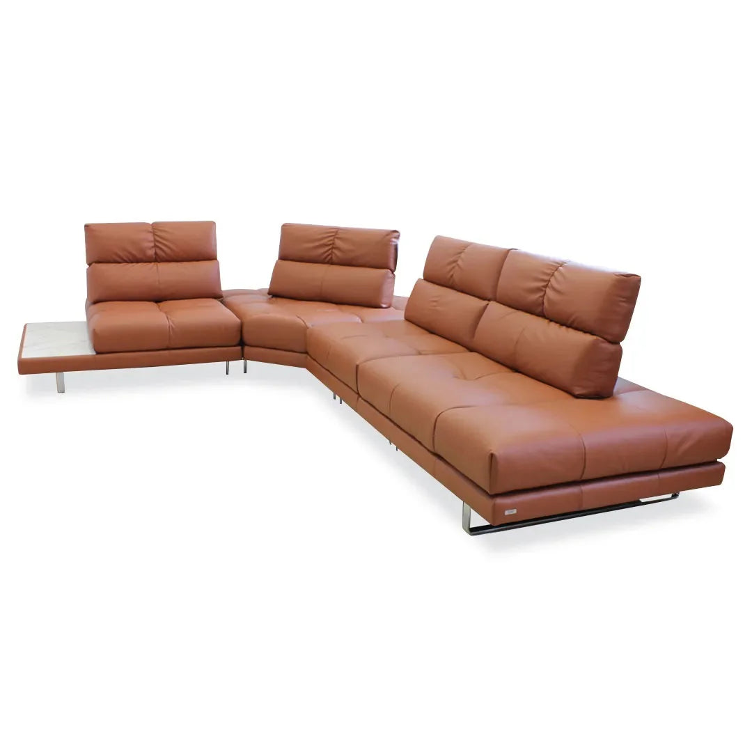 Esquinero Roma Piel Coñac. Muebles Italianos