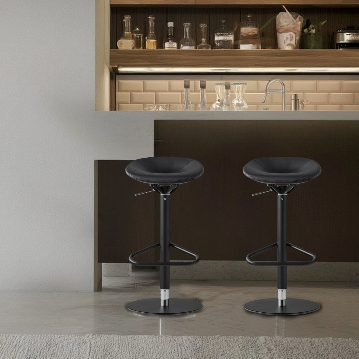 banco palm tipo piel y pistón