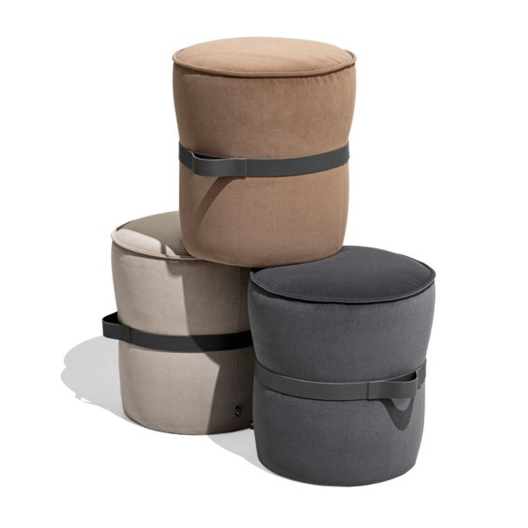 Puff de diseño italiano POF en tela. Muebles Italianos