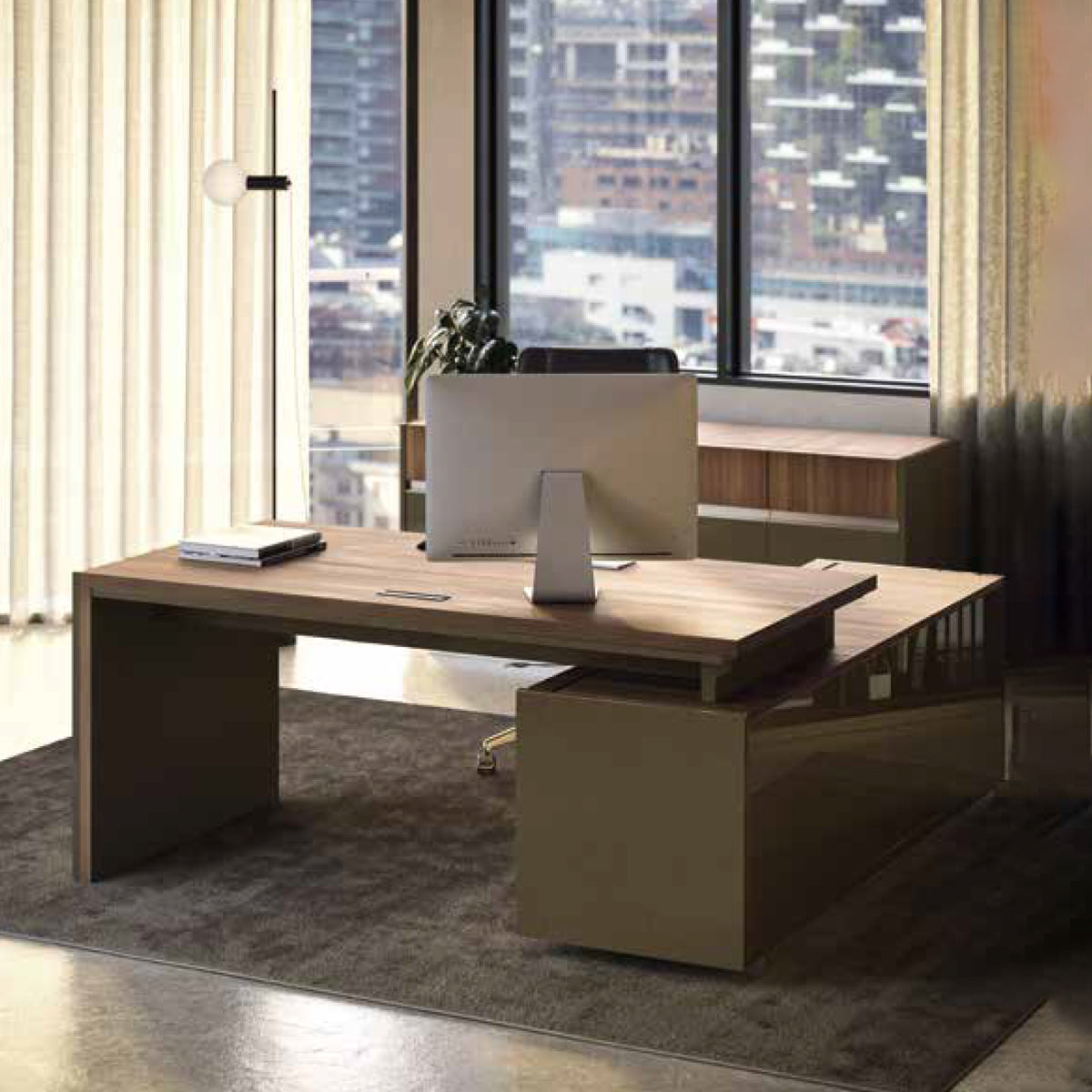 Set de Escritorio y contra izquierdo Porta Romana 180 cm