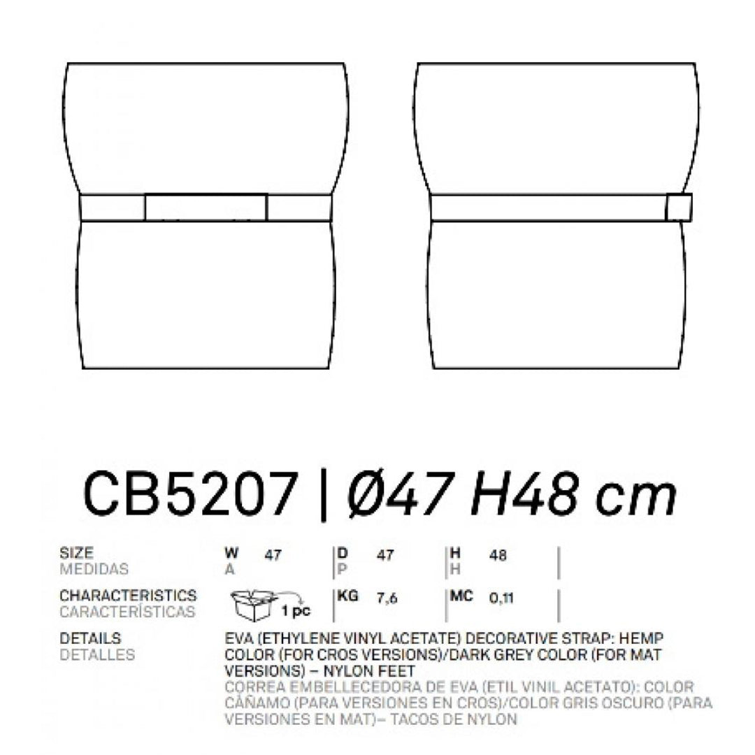 Puff de diseño italiano POF en tela. Muebles Italianos