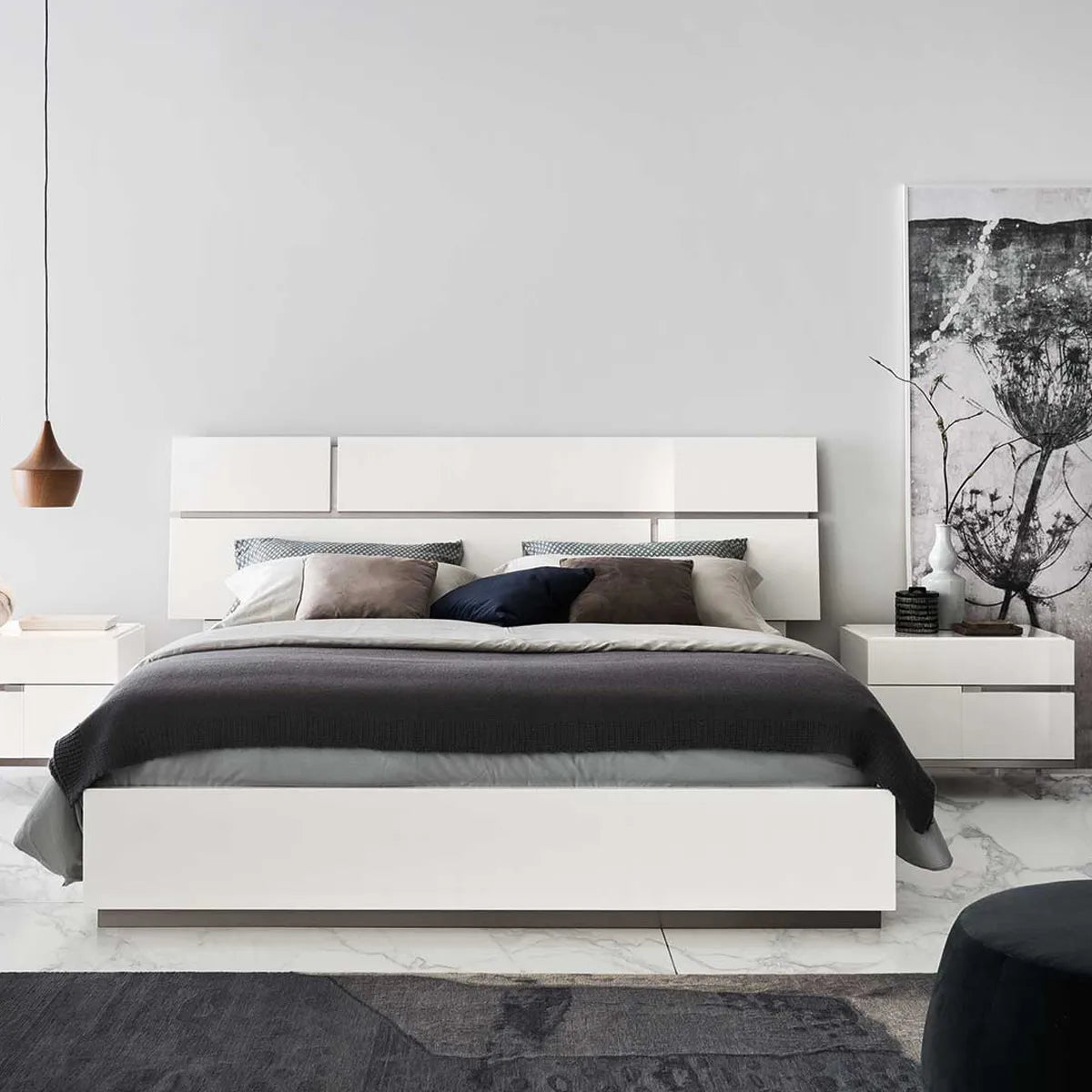 Recámara Artemide completa Queen Size. Muebles Italianos