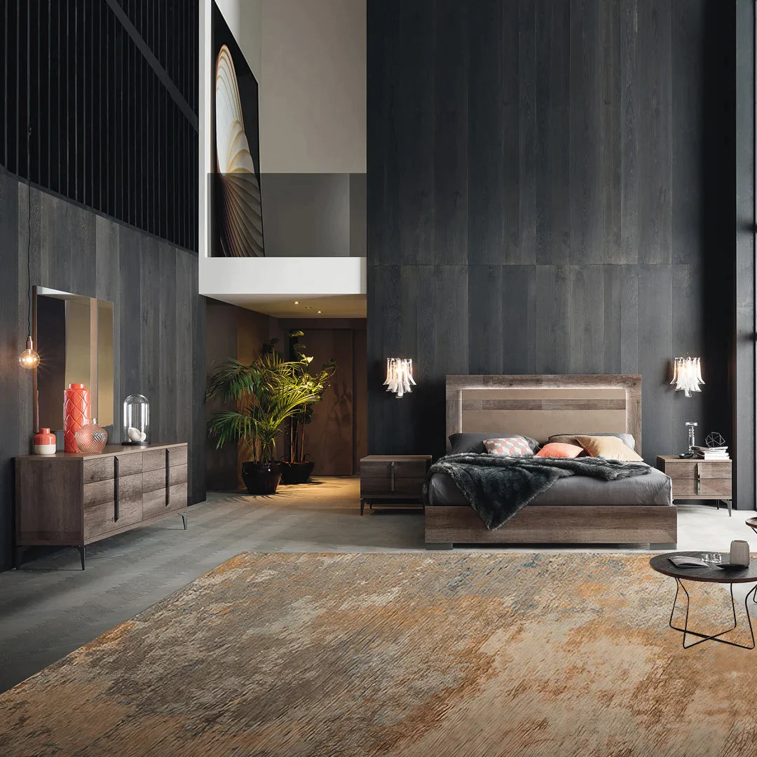 Recámara Matera completa King size. Muebles Italianos