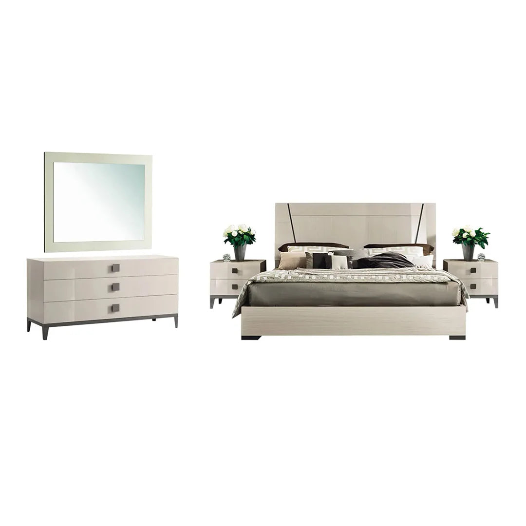 Recámara completa Mont blanc Queen Size. Muebles Italianos