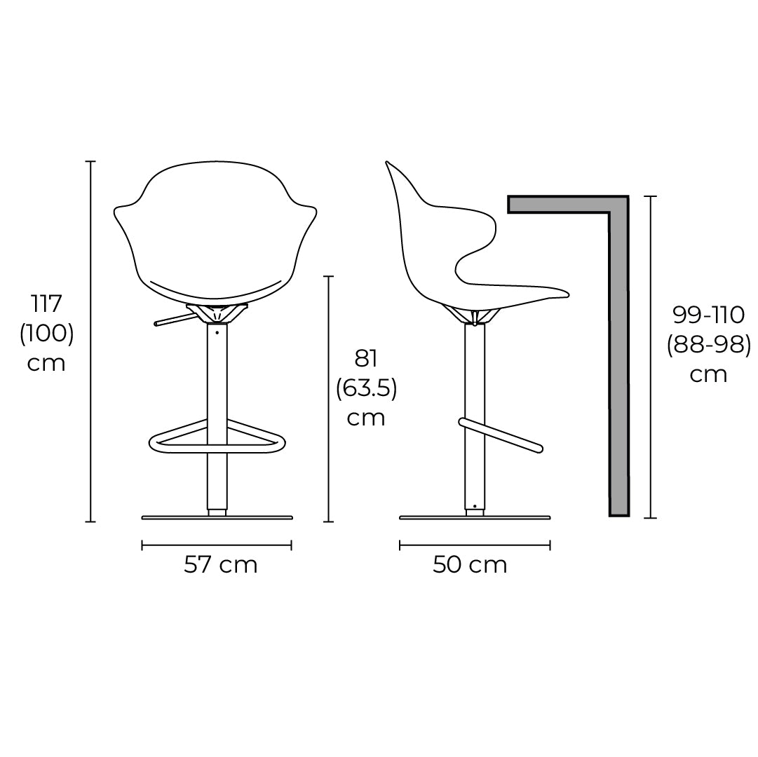 banco saint tropez policarbonato y pistón
