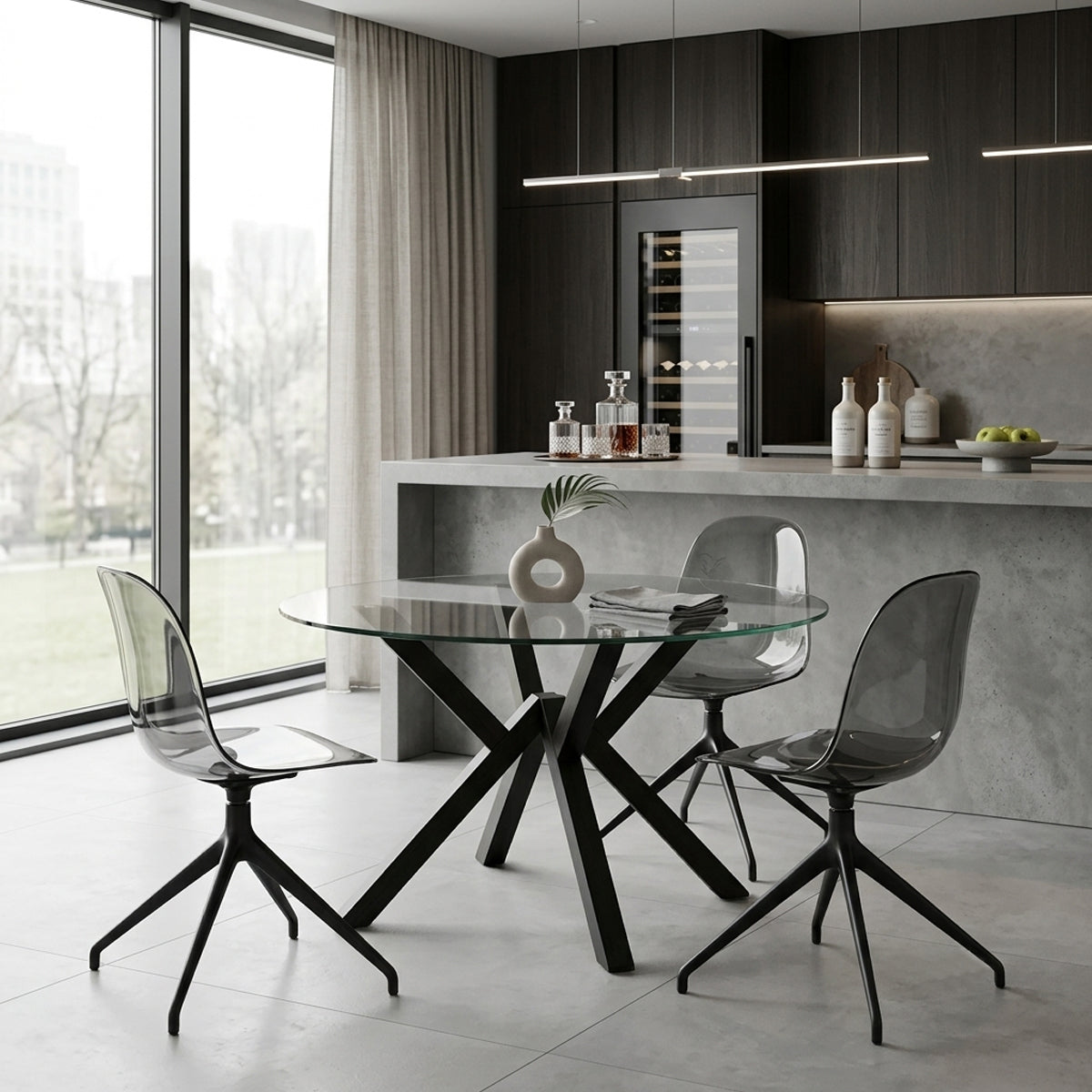 Silla giratoria Academy 360° transparente