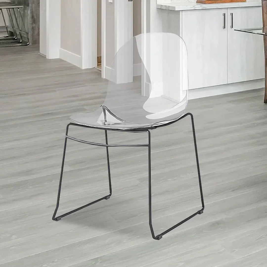 Silla de comedor Academy apilable y transparente. Muebles Italianos