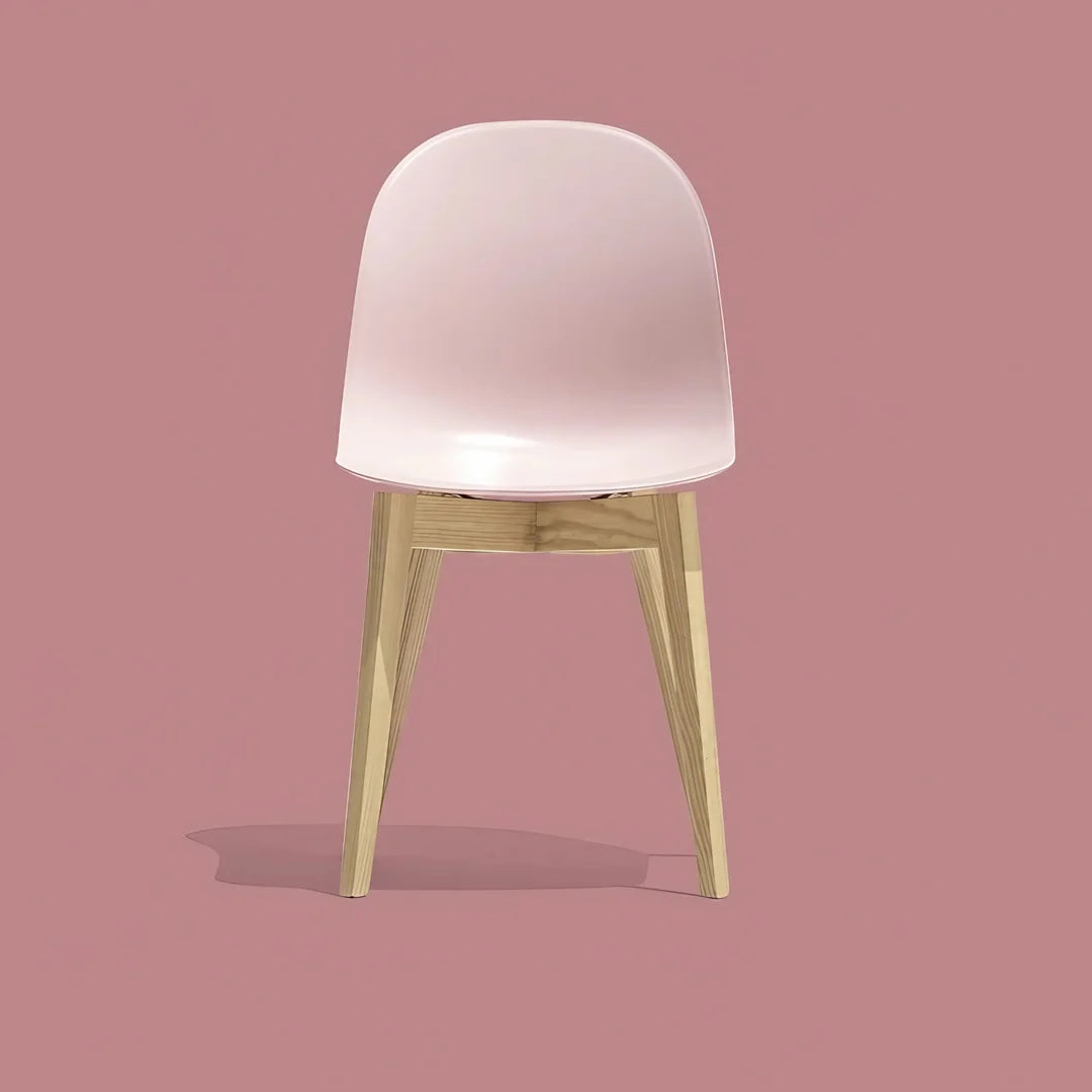 Silla de base de madera Academy de cuero para Comedor. Muebles Italianos