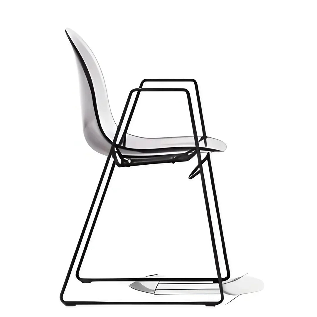 Silla de comedor Academy transparente de metal con brazos. Muebles Italianos