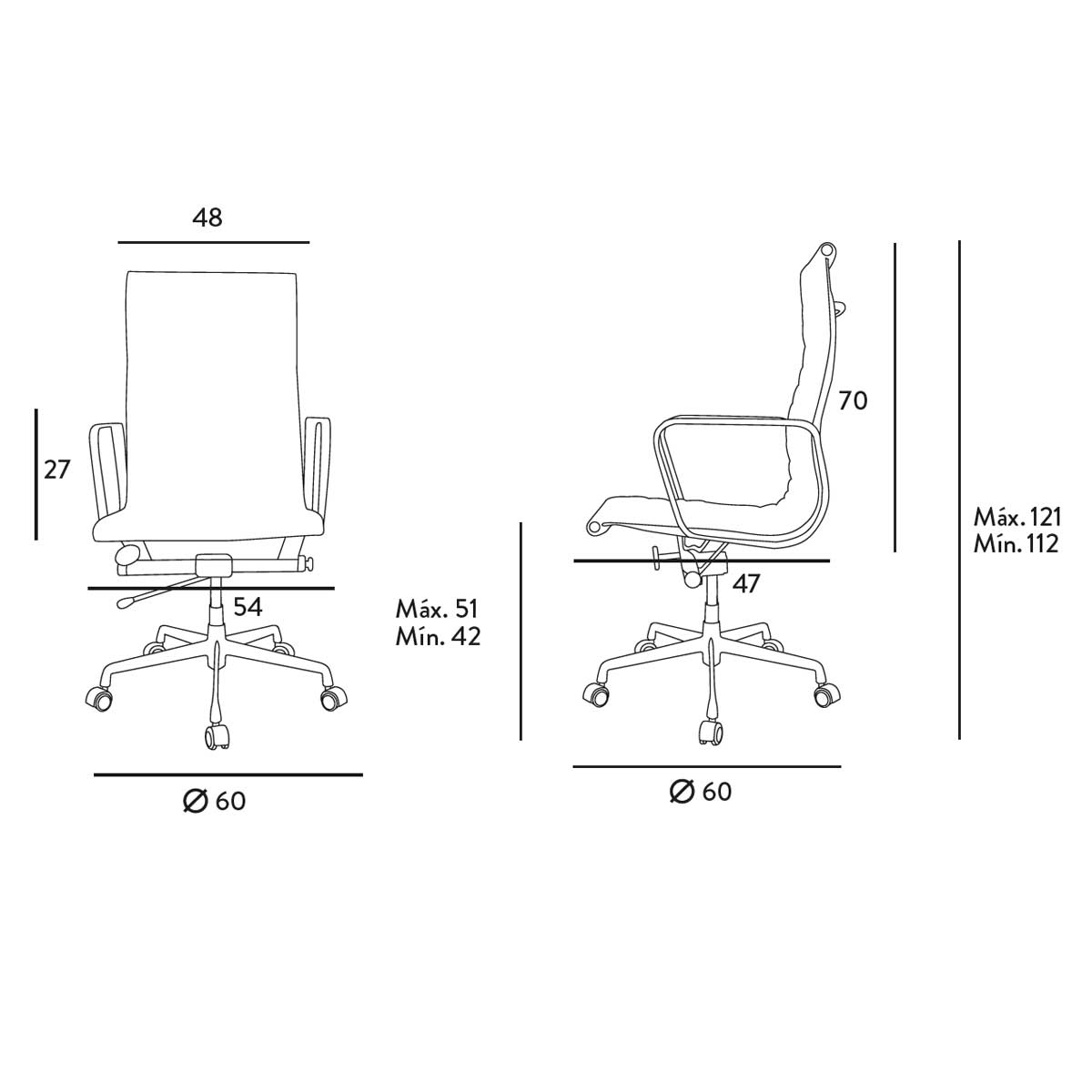 Silla Ejecutiva Alta  Kaisser en piel