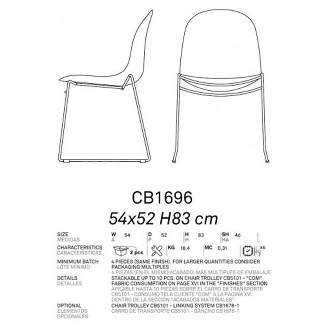 Silla de diseño Italiano Academy apilable de metal