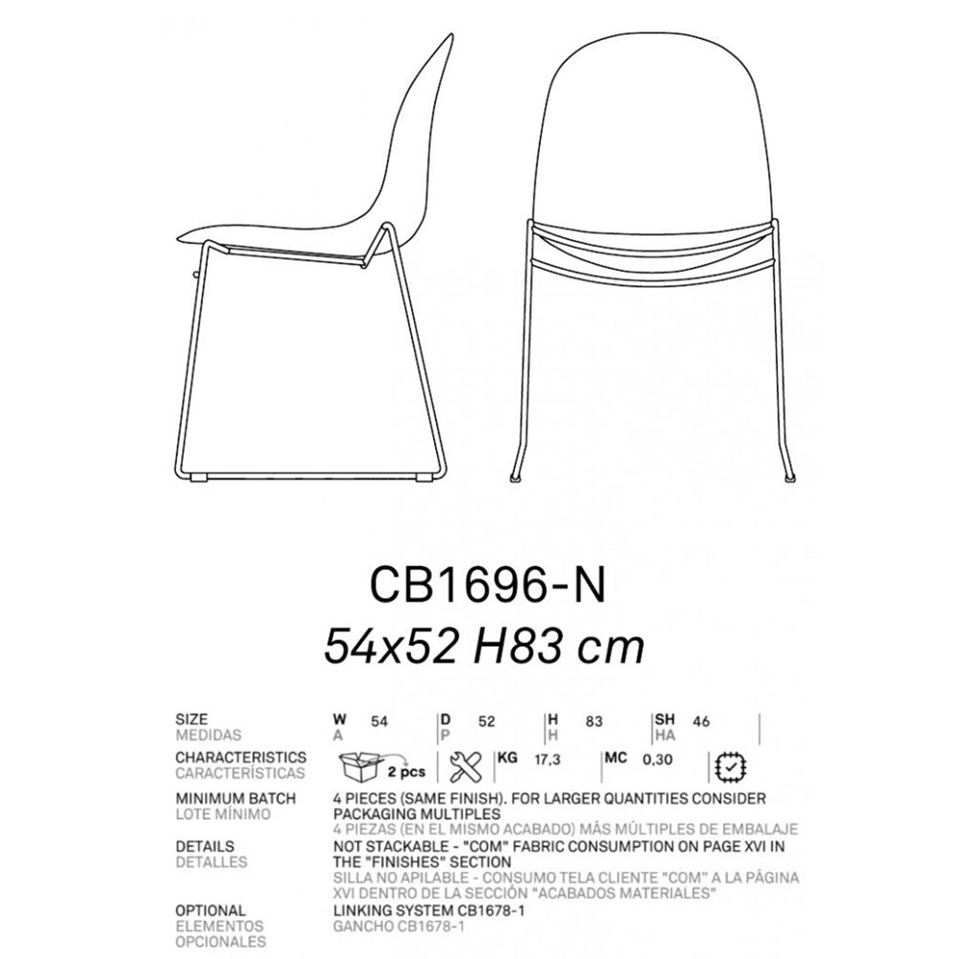 Silla Connubia Academy de metal. Muebles Italianos