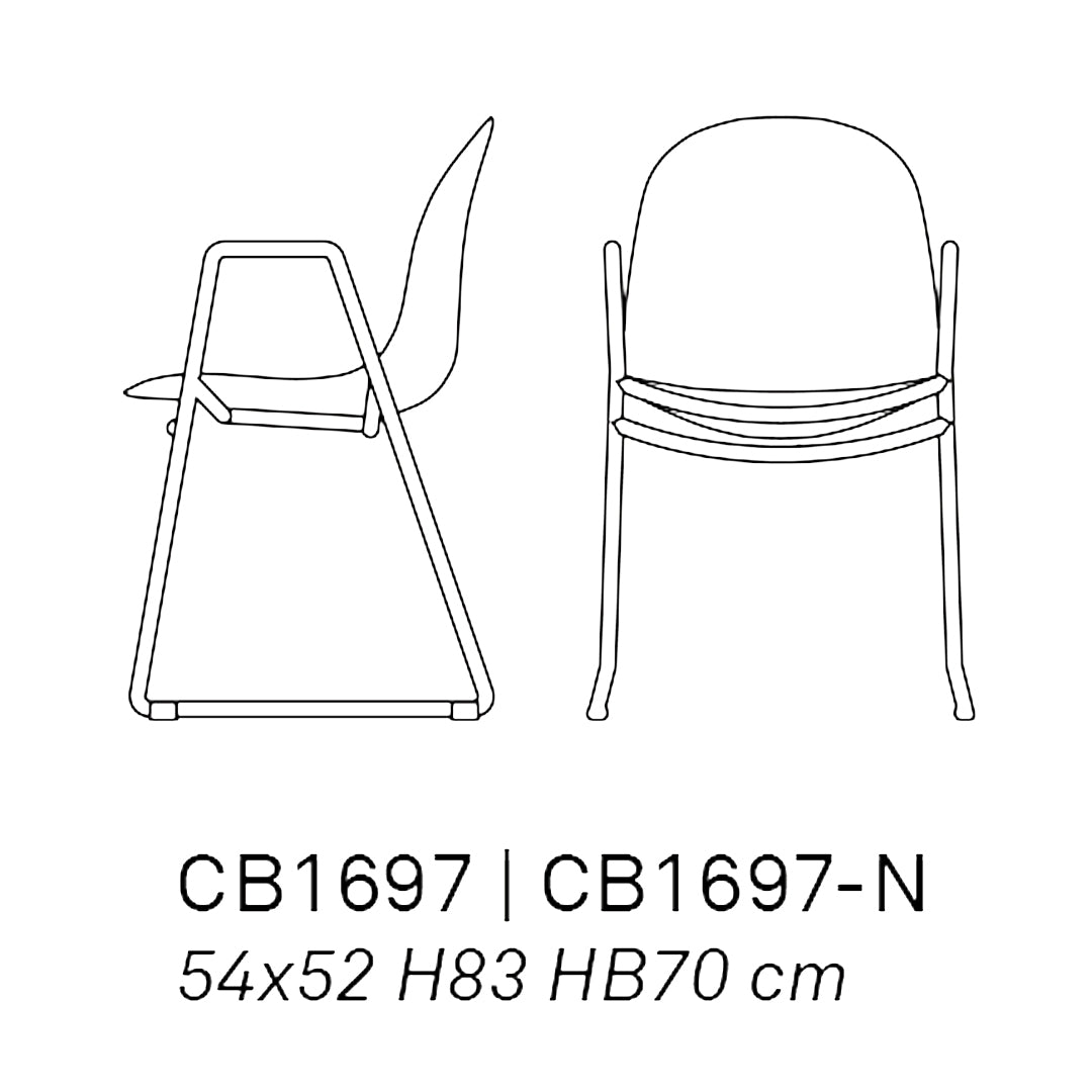 Silla Italiana Academy de cuero y brazos. Muebles Italianos