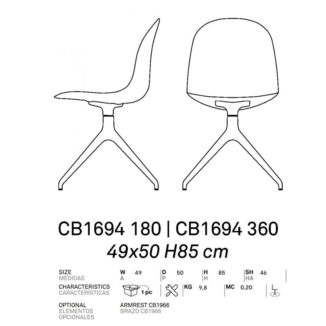 Silla giratoria Academy 180°. Muebles Italianos