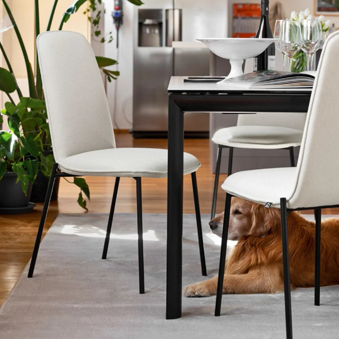 Silla italiana para comedor Riley de metal. Muebles Italianos