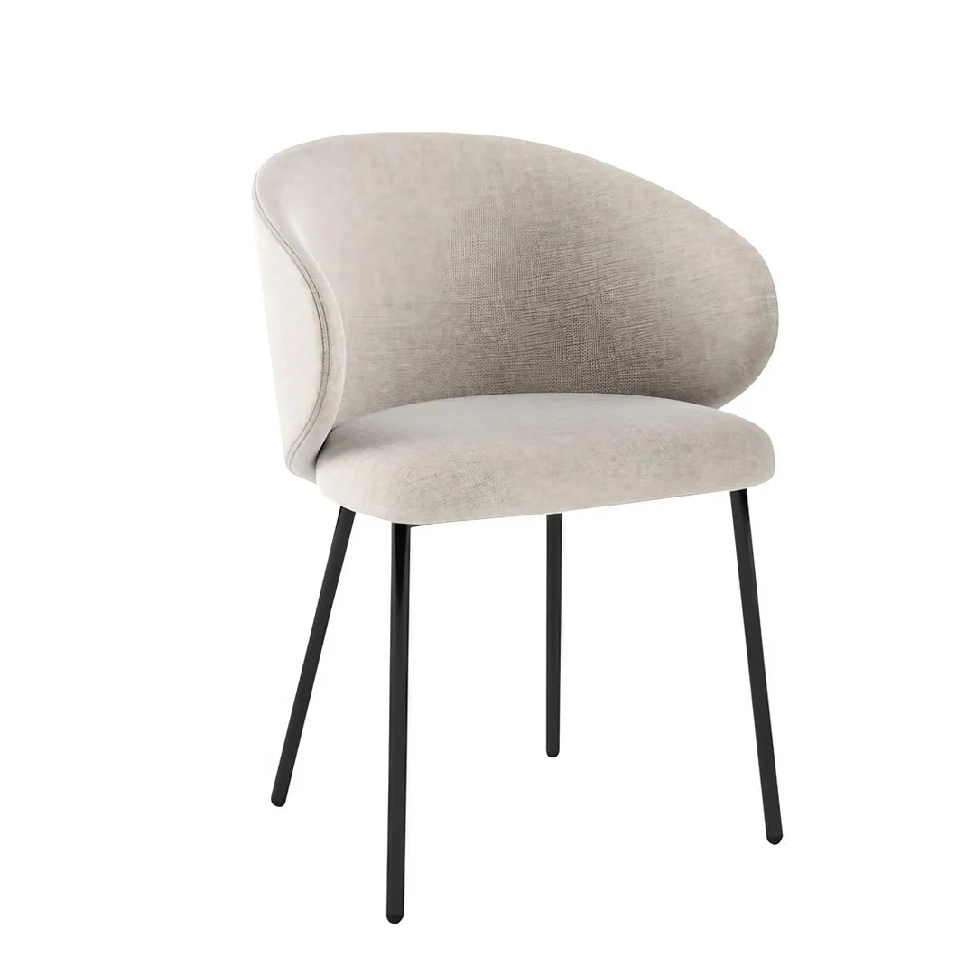 Silla Italiana Tuka con base de metal y tela. Muebles Italianos