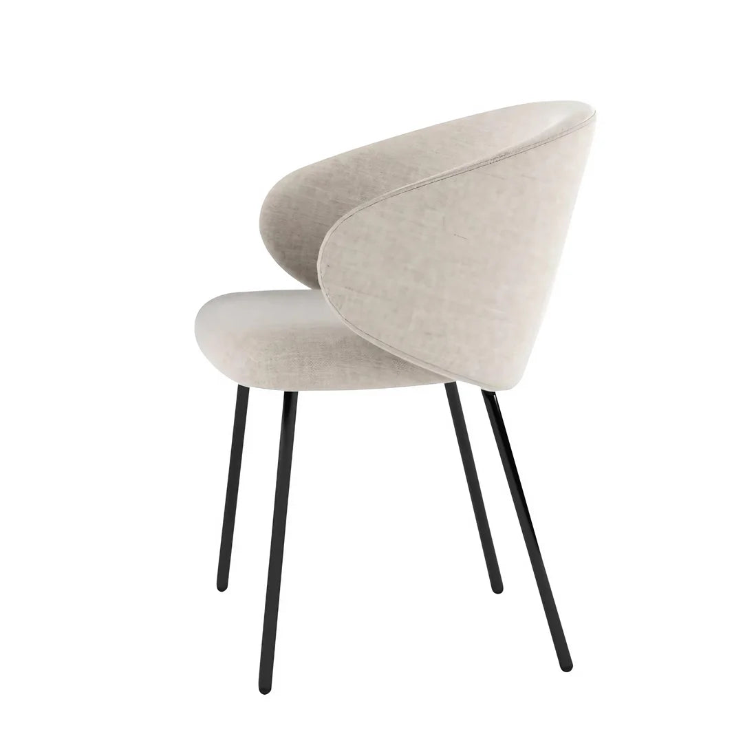 Silla Italiana Tuka con base de metal y tela. Muebles Italianos