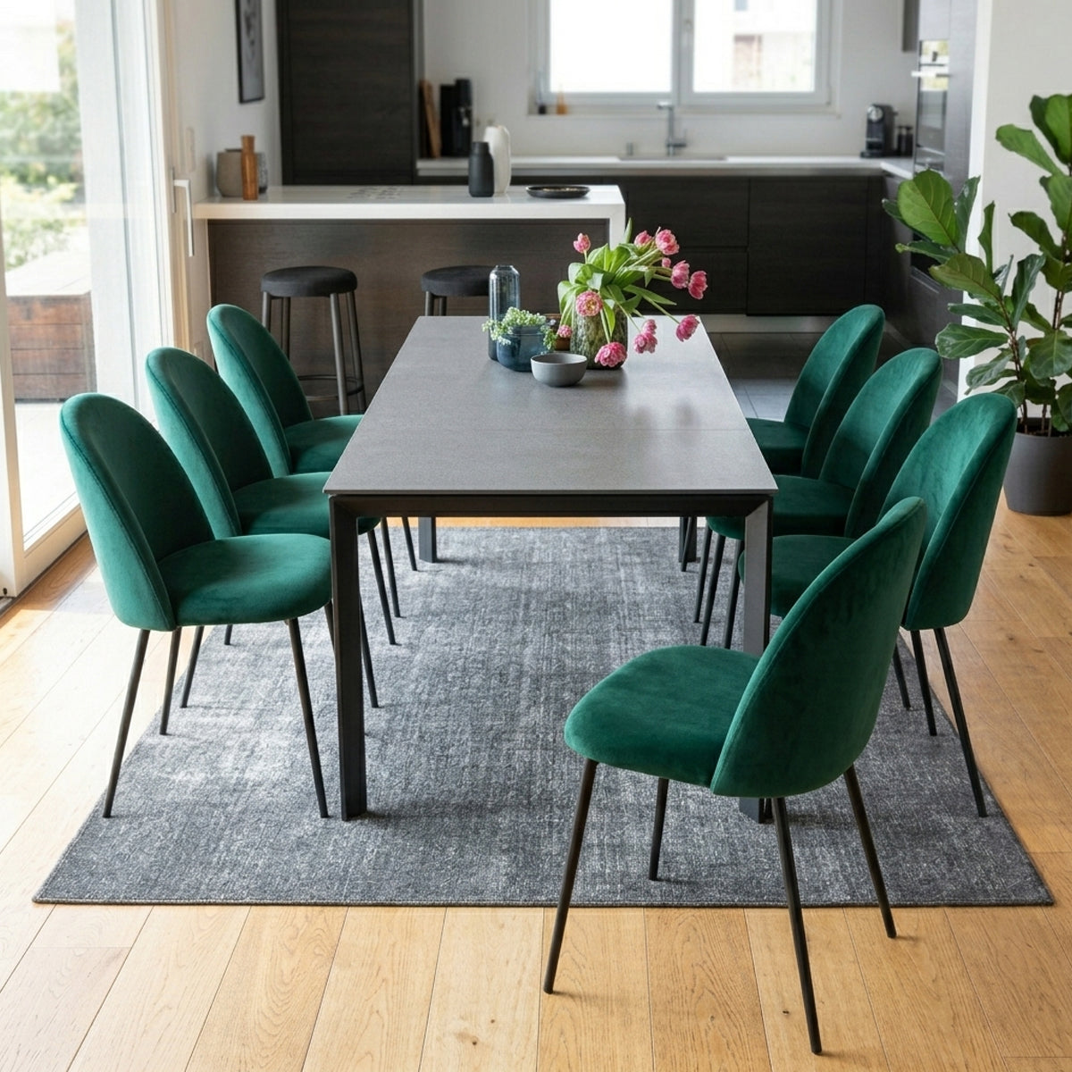 Silla de diseño Italiano Tuka de terciopelo