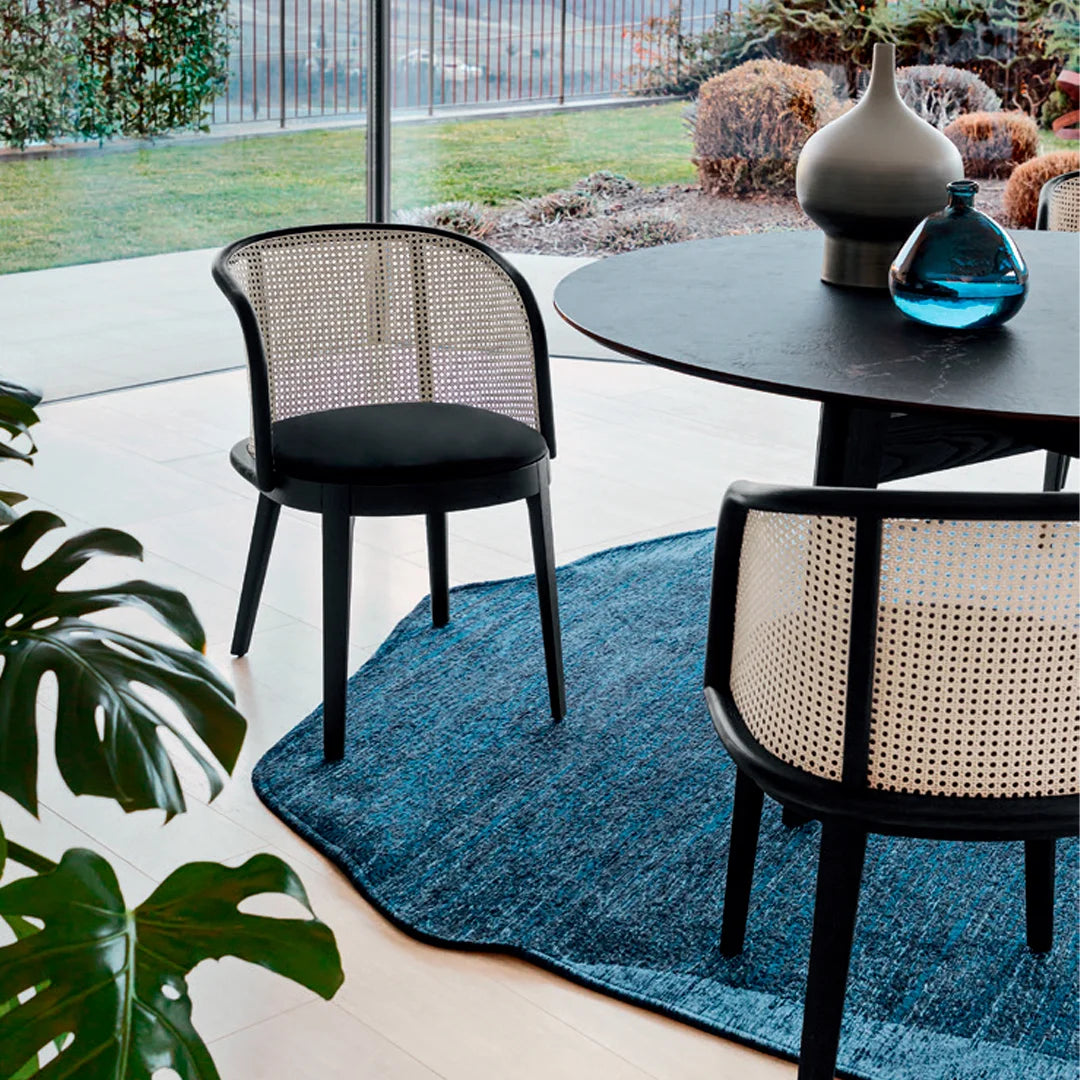 Silla Adèl con Respaldo de Paja para Comedor. Muebles Italianos