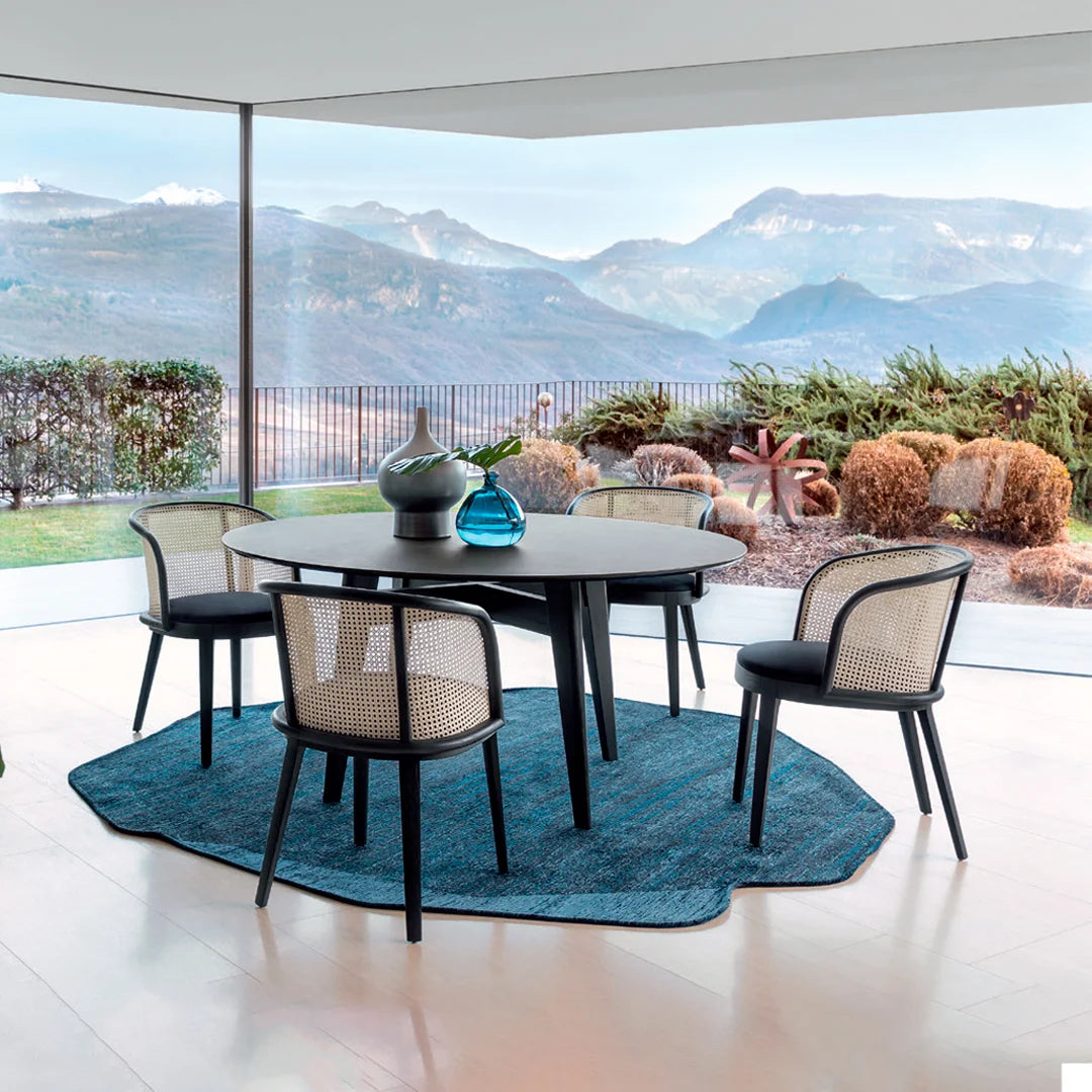 Silla Adèl con Respaldo de Paja para Comedor. Muebles Italianos