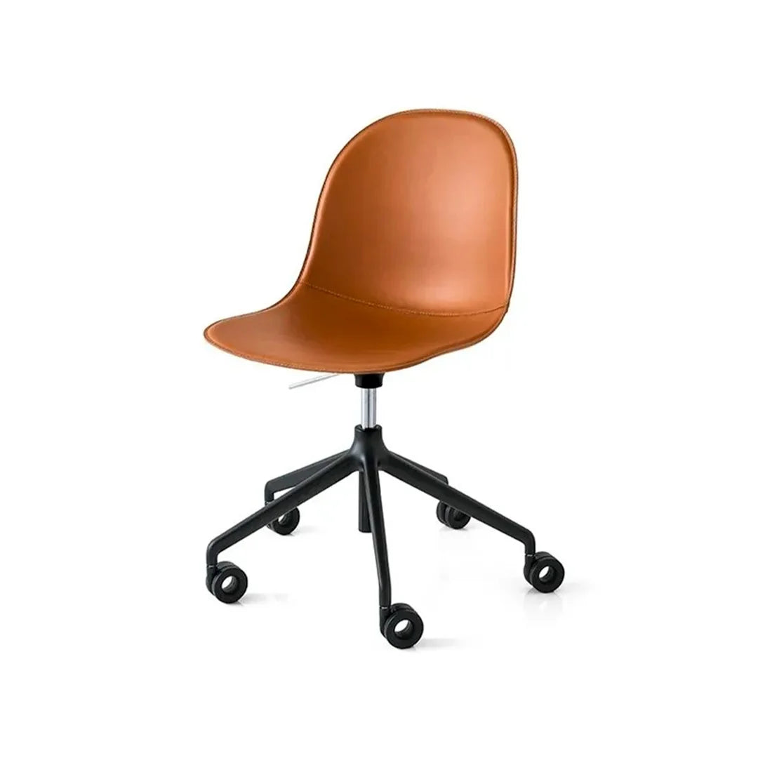 Silla Academy de Piel con Ruedas para Oficina. Muebles Italianos