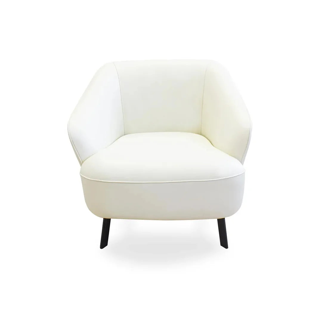 Sillón Damen en piel blanco perla. Muebles Italianos