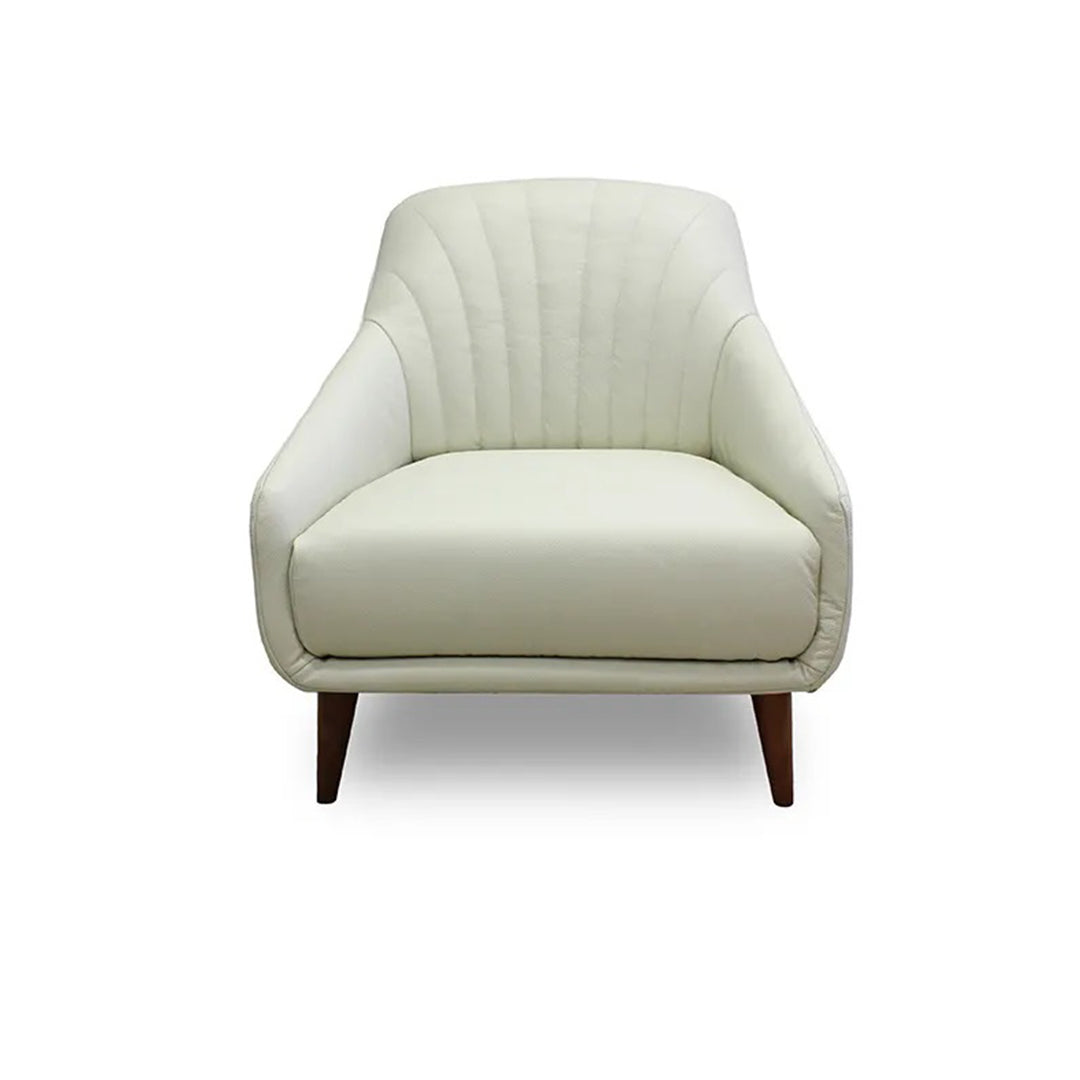 Sillón Felicita en piel base de madera. Muebles Italianos variant