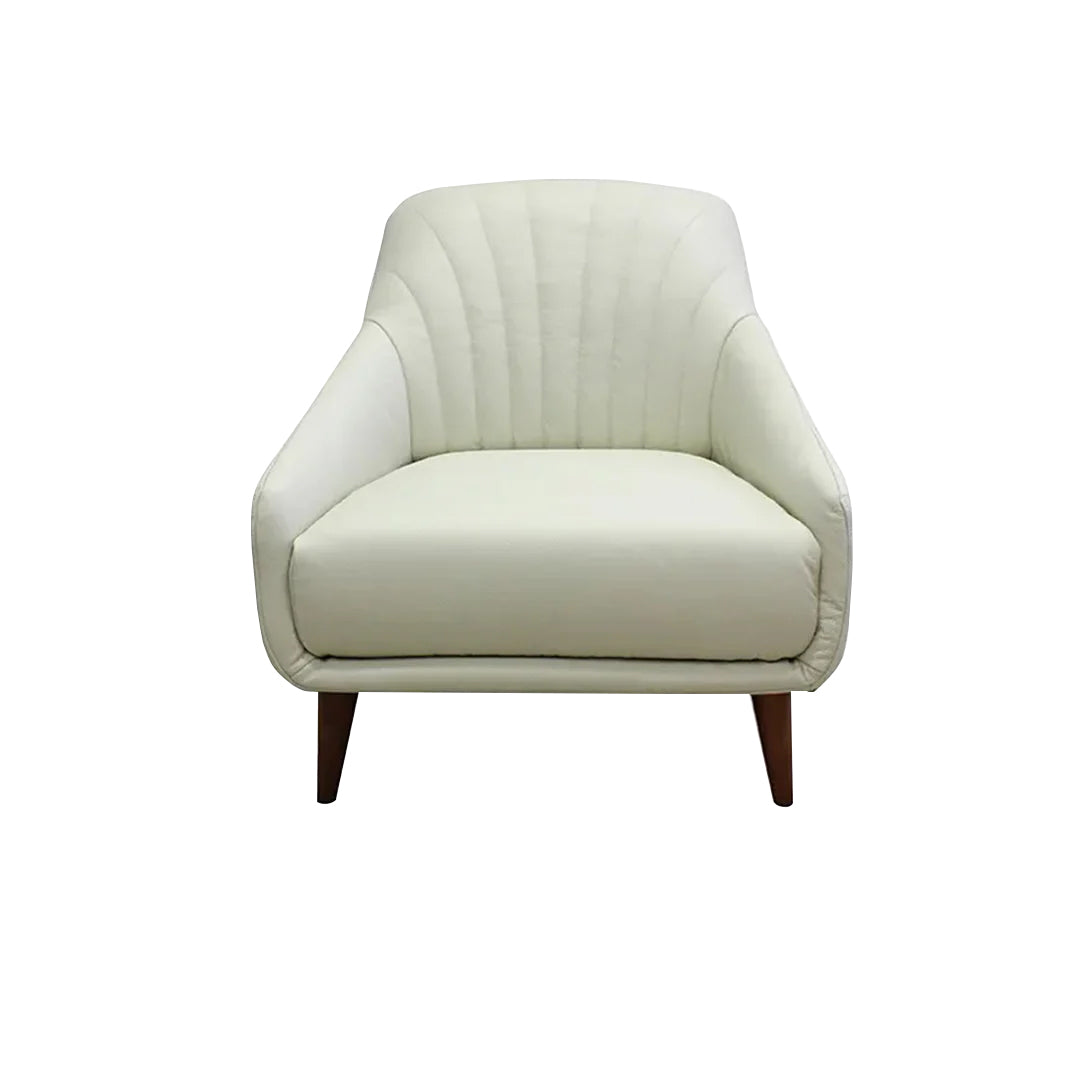 Sillón Felicita Natuzzi en piel base de madera