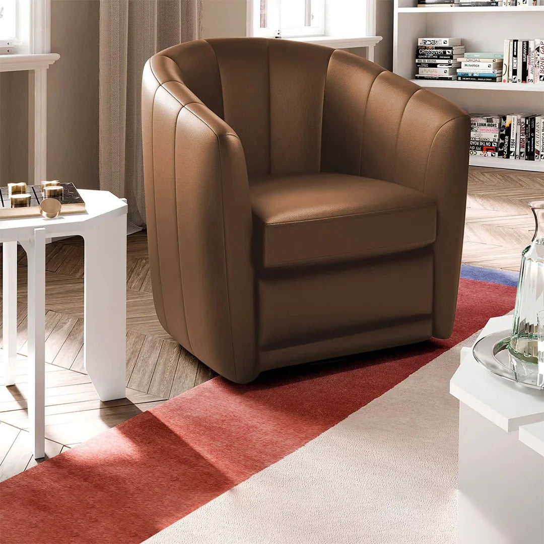 Giada sillón giratorio en piel. Muebles Italianos