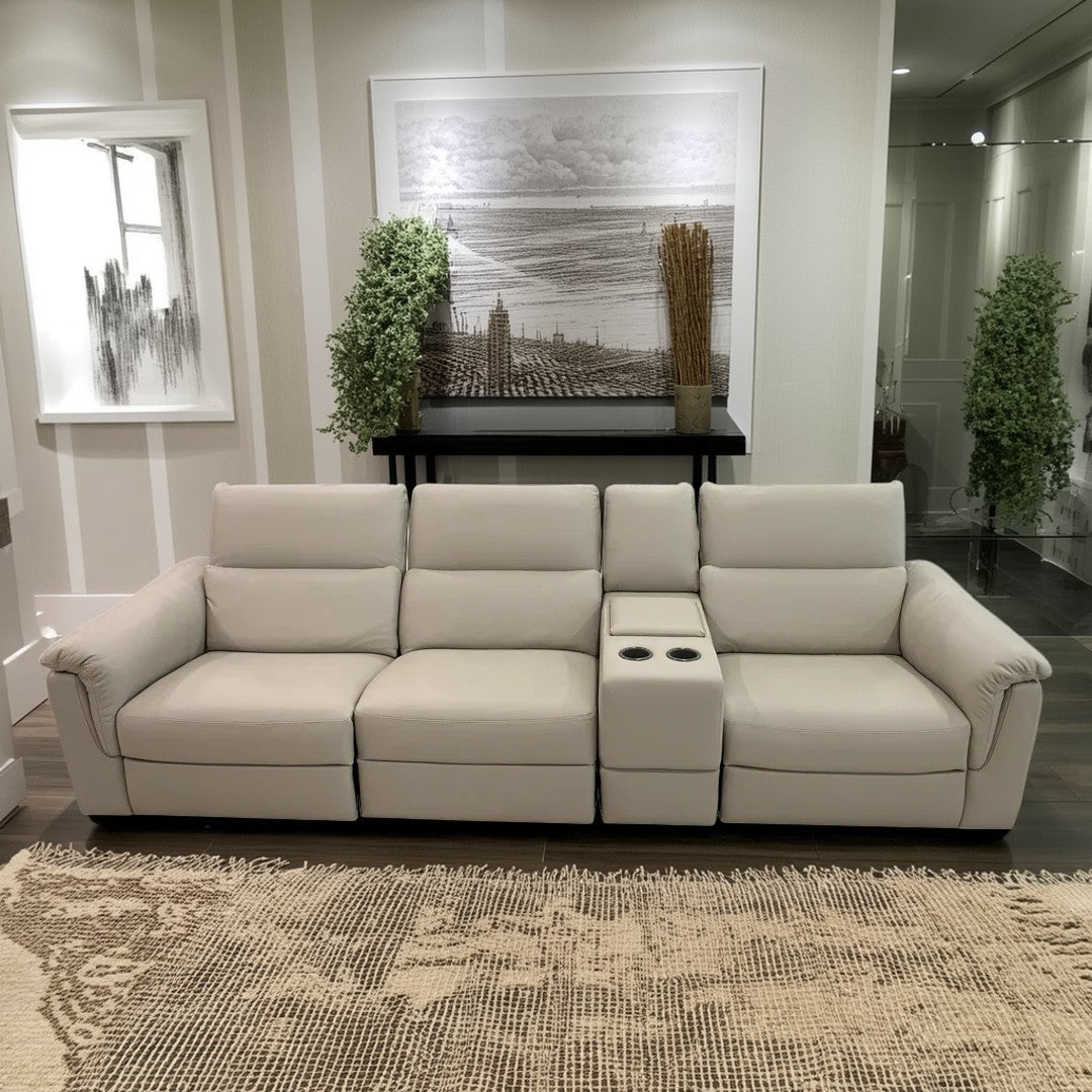 Sala reclinable Amorevole Natuzzi 3 plazas en piel