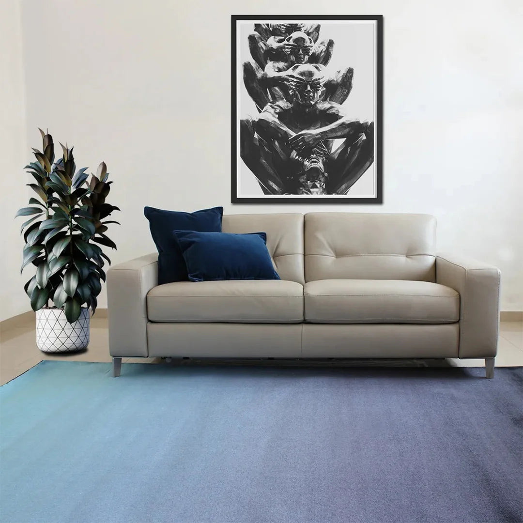 Sofá cama Allegro en piel Le Mans Seashell. Muebles Italianos