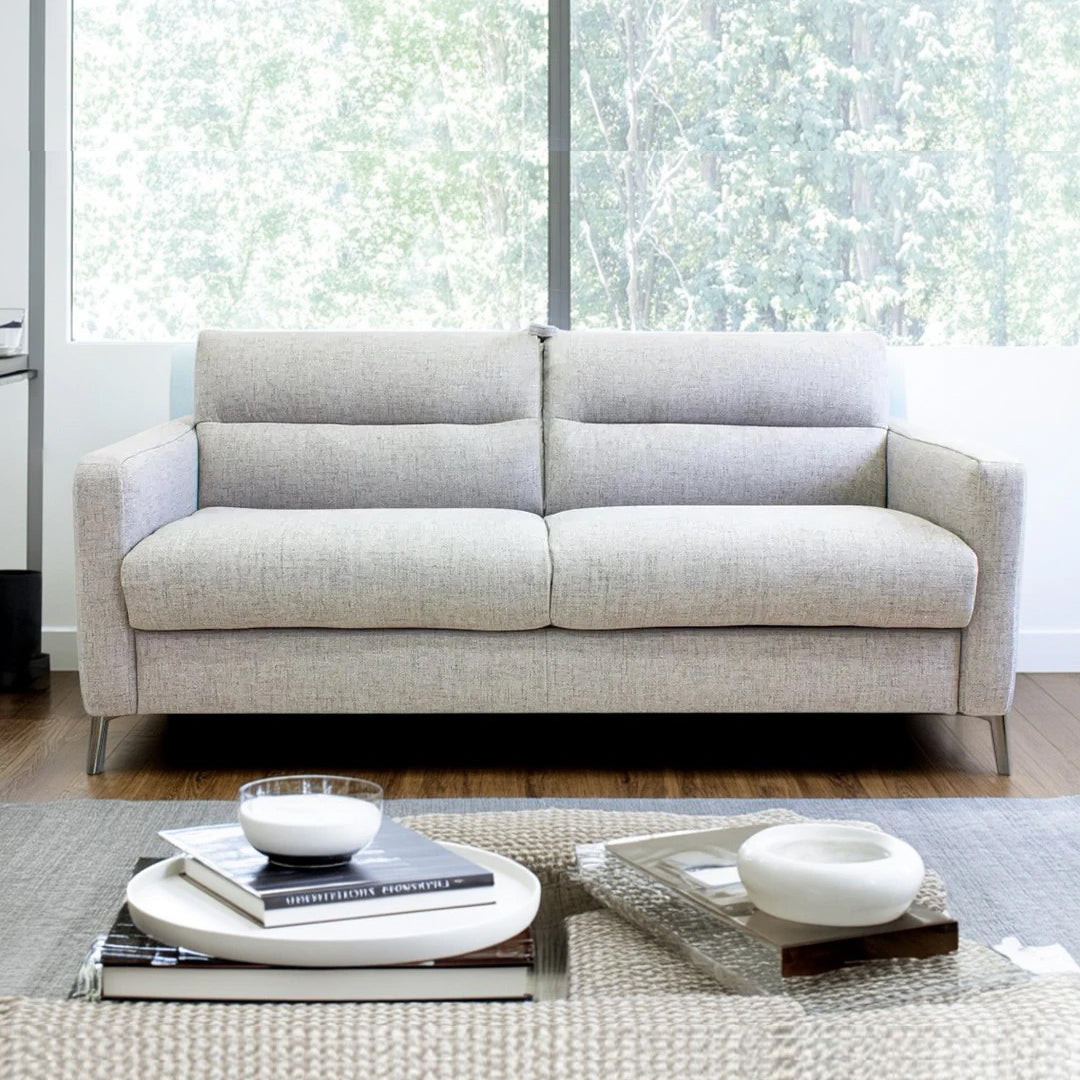 Sofá cama Fascino Natuzzi en tela atena gris medio