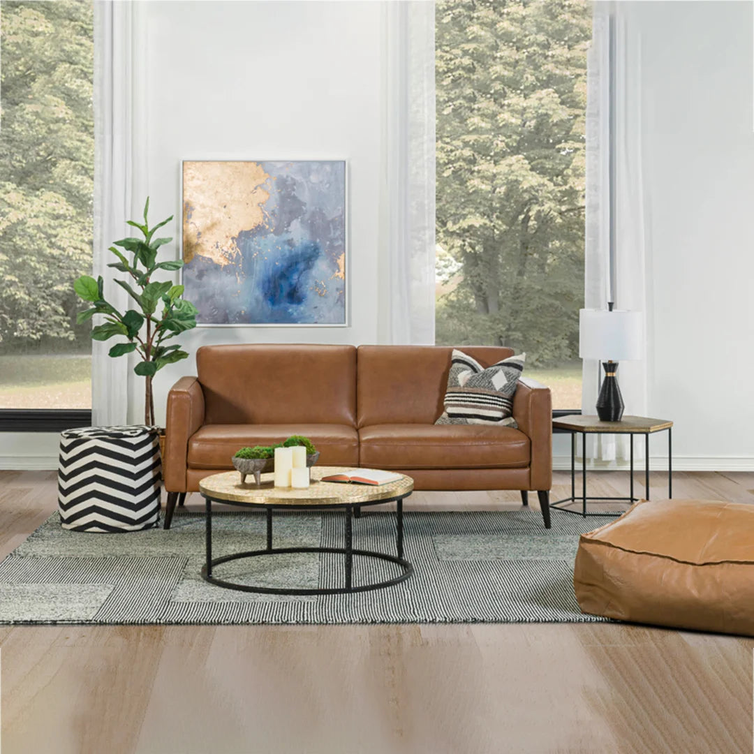 Sofá Destrezza en piel. Muebles Italianos