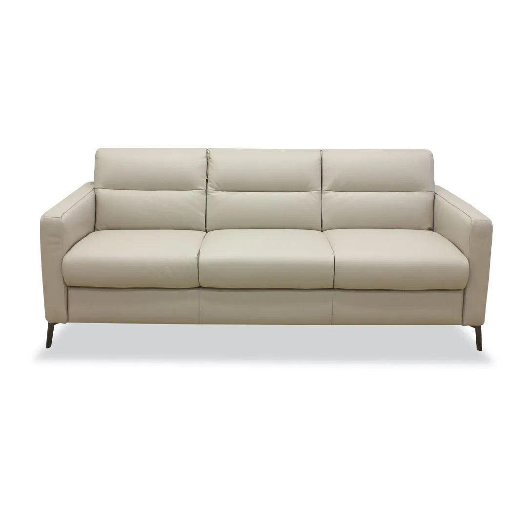 Sofá largo Fascino piel smoke. Muebles Italianos